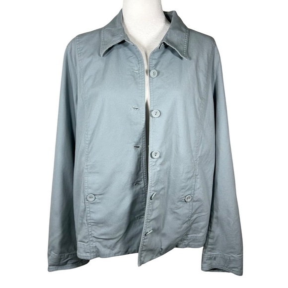 Eileen Fisher Blue Lightweight Cotton Jacket, size XL - Picture 1 of 6